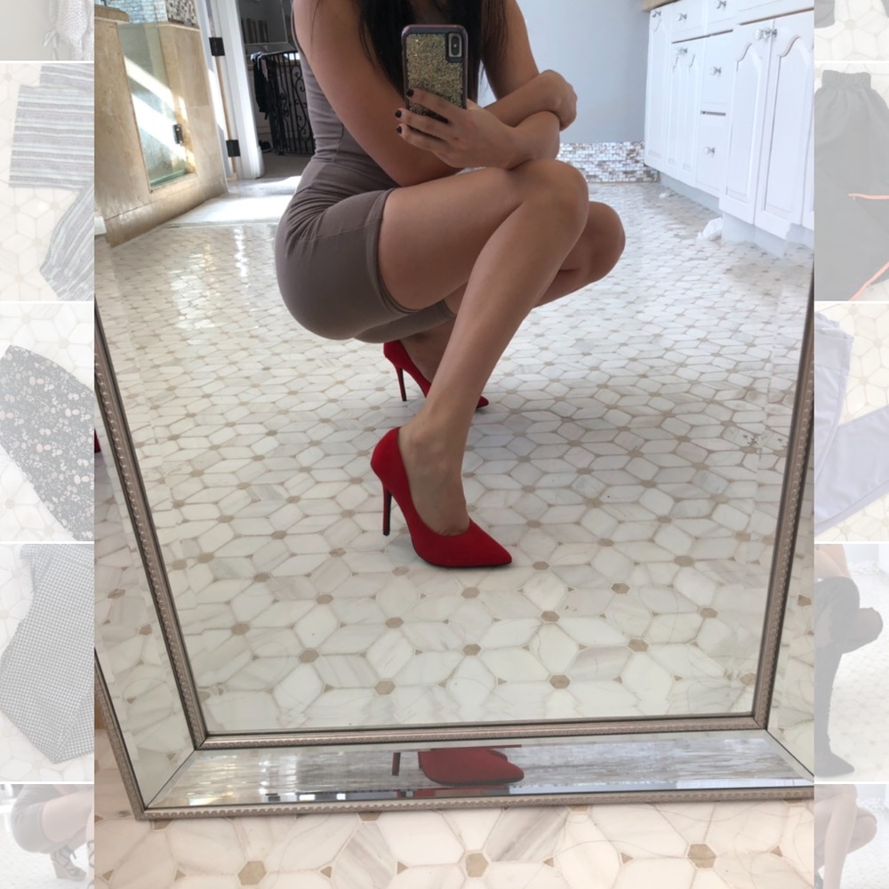 Red pointed heel stilettos